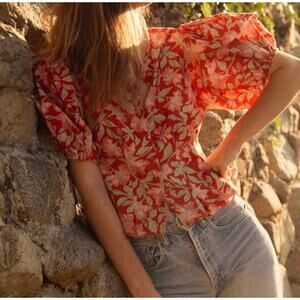 DOEN Chelle Top in Jardin Marjorelle Floral Print XS